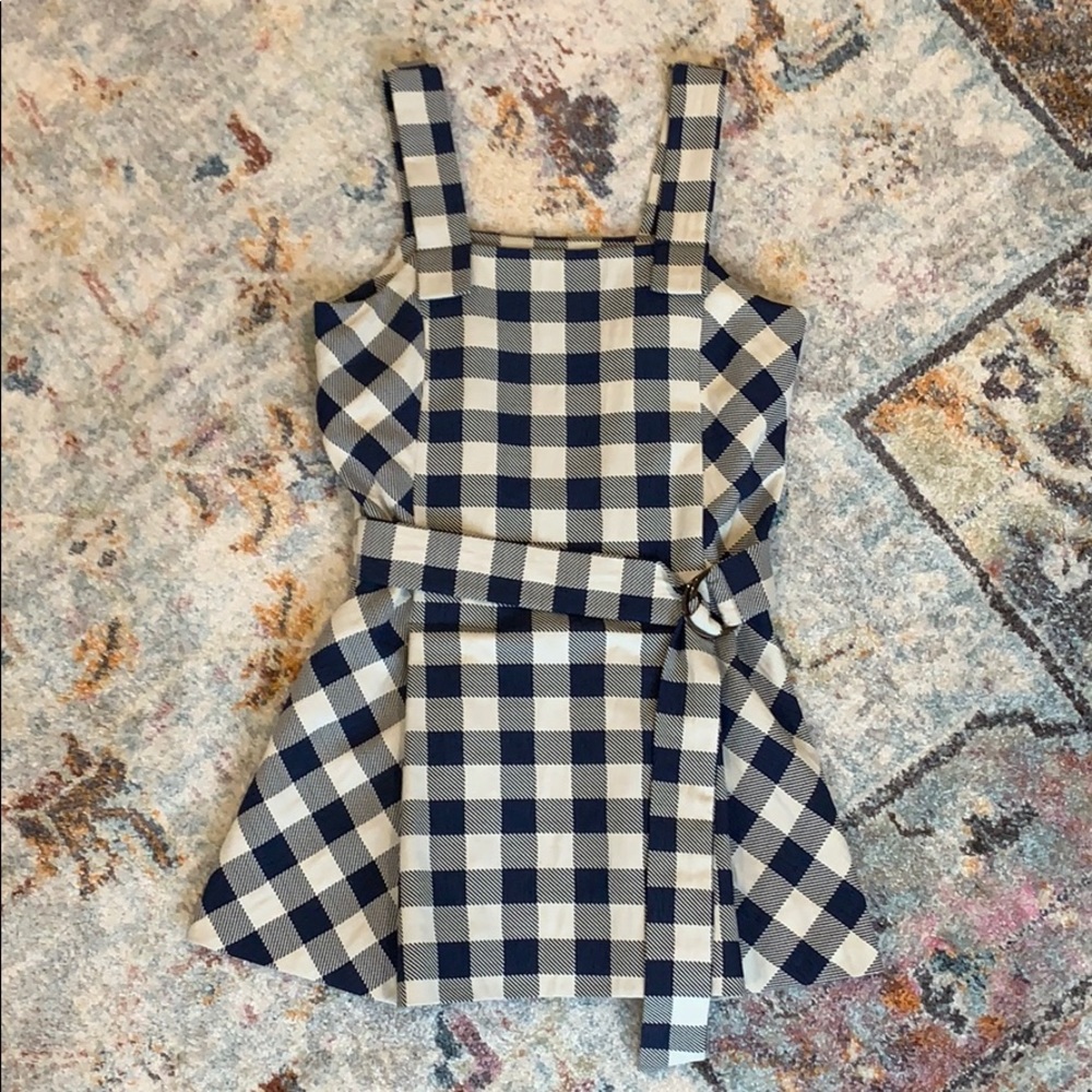 Whistles Blue Buffalo Plaid Belted Tank